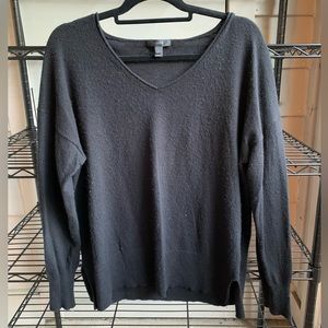 J. Crew relaxed V-neck black sweater size L